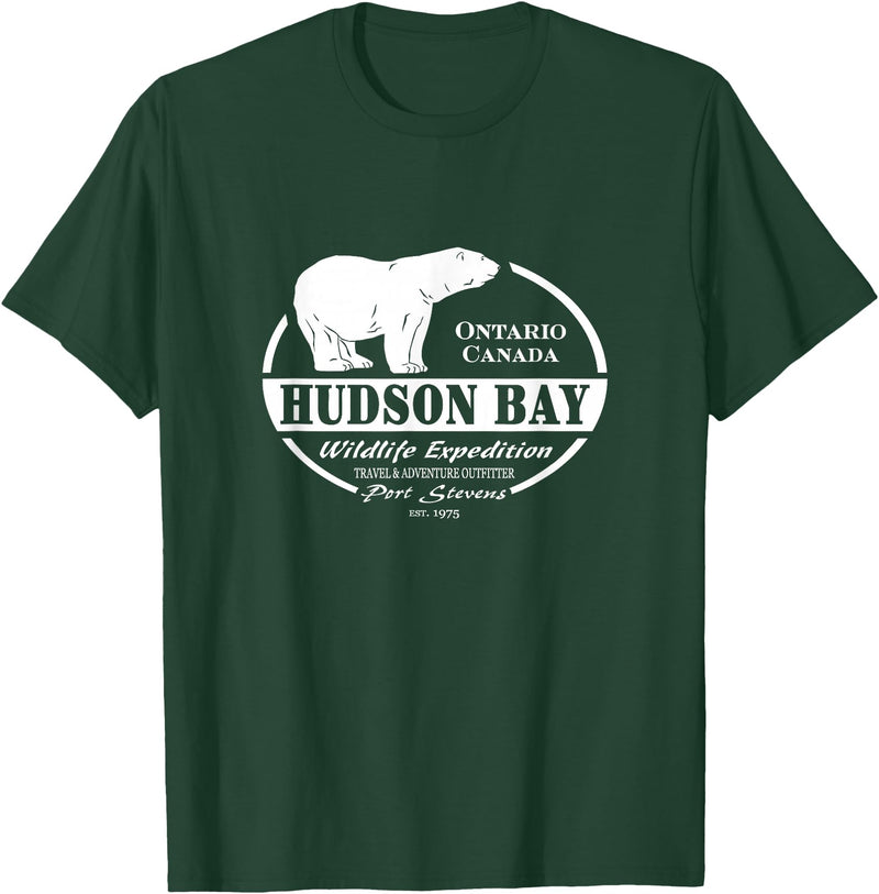 Port Stevens P.S.75 Design Hudson Bay Polar Bear Ontario Canada T-Shirt - Dark Green
