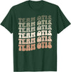 Groovy Bears Designs Team Otis Fat Bear Week Octobear Groovy Style Graphic 480 T-Shirt - Dark Green