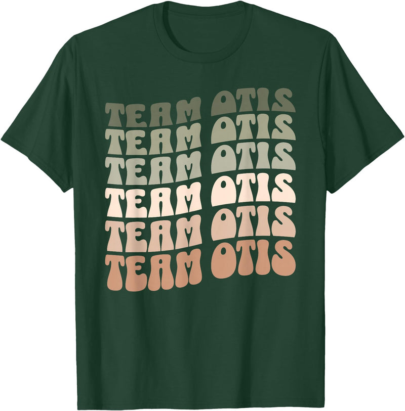 Groovy Bears Designs Team Otis Fat Bear Week Octobear Groovy Style Graphic 480 T-Shirt - Dark Green