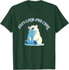 Relaxing Stress Free Designs Stay Calm Chill Out Polar Bear T-Shirt - Dark Green
