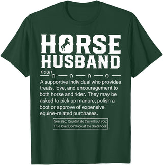 Funny Horse Husband Definition Tee Shirt Horse Husband Definition T-Shirt - Dark Green