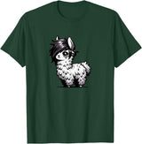 Emo Llama Tees Cute Emo Llama Kawaii Kids Boys Girls T-Shirt - Dark Green