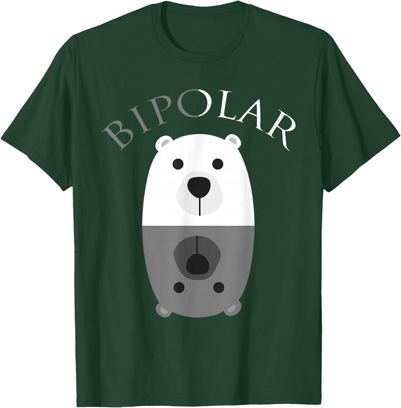 Cool I Love Polar Bears With Bipolar T-shirts Bipolar Shirt | Cute Mental Disorder Polar Bear Tee Gift T-Shirt - Dark Green