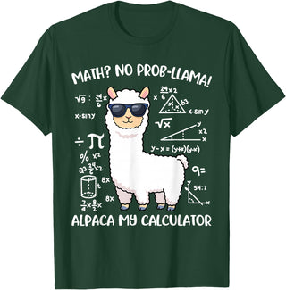 Math Llama Clothing Math Llama T-Shirt - Dark Green