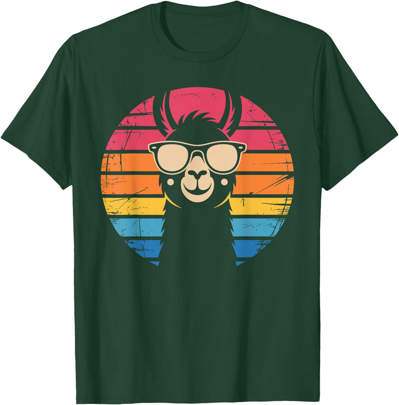 Llama Gift Llama Lover Accessories & Lama Stuff Funny Llama Design for Men Women Kids Llama Lover Gag Llama T-Shirt - Dark Green