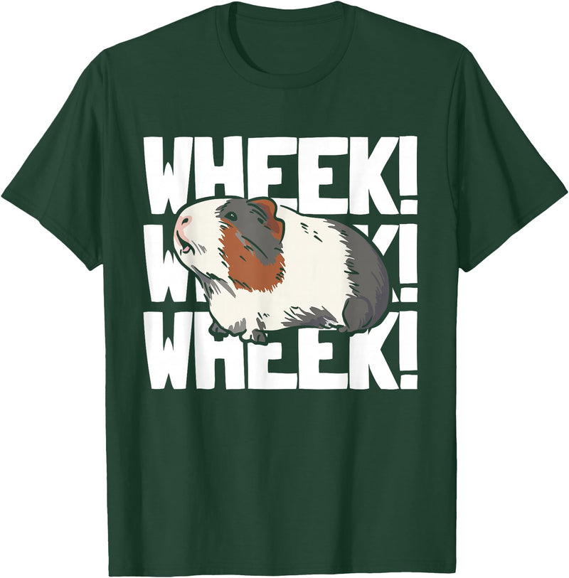 Guinea Pig Gifts & Merchandise Guinea Pig Girl Wheek! Wheek! Guinea Pigs T-Shirt - Dark Green