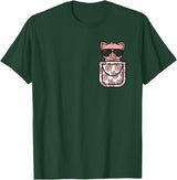 KATYLIN Funny Pig Pocket Pig Lover Men Women Boys Girls Kids T-Shirt - Dark Green