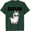 Bruh Llama Sunglasses by LazyPanda Bruh Llama Funny Alpaca Llama Boys Kids Girls Trendy Graphic T-Shirt - Dark Green