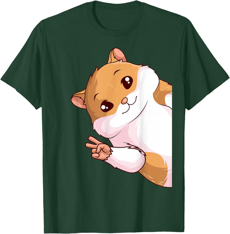 Hamster Children Girls Boys T-Shirt - Dark Green