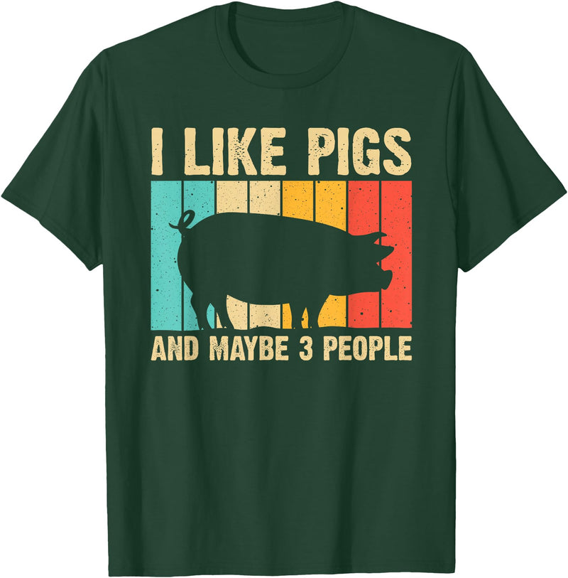 Cool Pig Gifts Farmer Pigs Accessories & Stuff Funny Pig for Men Women Farm Animal Swine Vintage Pig Lovers T-Shirt - Dark Green