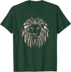Teeshire Lion Head Tshirts Silver Lion Head Portrait Safari Animal Novelty Gift T-Shirt T-Shirt - Dark Green