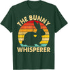 Vintage Bunny Lover Pet Bunny Owner Bunny Whisperer T-Shirt in Dark Green