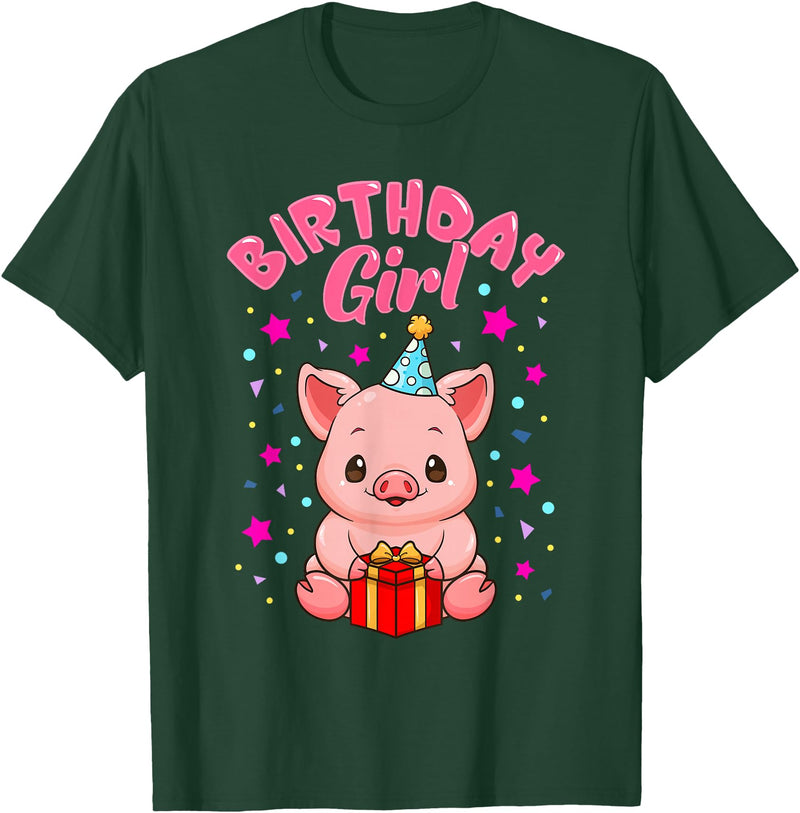 CC Piggy Stuff Pig Birthday Girl Piggy Party Gift Women T-Shirt - Dark Green