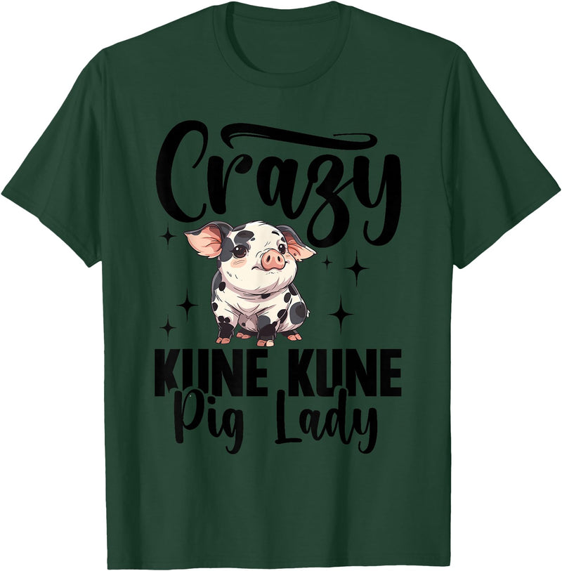 Kune Kune Pig Accessories & KuneKune Clothes Kune Kune Pig Girl Accessories for Women Kunekune Pig T-Shirt - Dark Green