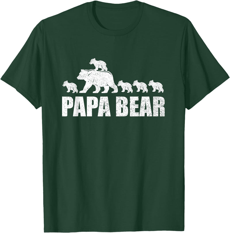 Papa Bear 5 Kids TShirt Papa Bear 5 Cubs Shirt Papa Bear 5 Cubs Shirt Daddy Bear 5 Kids TShirt Papa 5 Kids T-Shirt - Dark Green