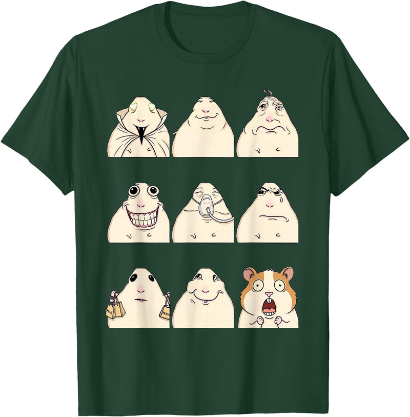 Hamster Reaction Meme Kids Boys Girls Men and Women T-Shirt - Dark Green