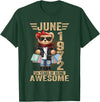 June Cute Teddy Bear birthday gifts for women 54 Year Old June 1972 Teddy Bear 54th Birthday Women T-Shirt - Dark Green