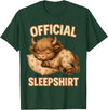 Official Sleep Animal Pajamas Nightgown Sleepwear Highland_Cow - Official Sleepshirt Pajamas Nightgown T-Shirt - Dark Green