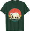 Wowsome! Vintage Polar Bear Tshirt Retro Arctic Animal Bear Lover T-Shirt - Dark Green