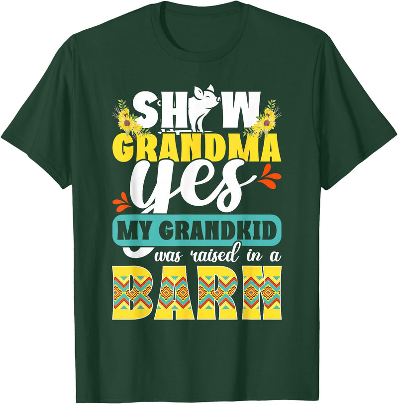 Funny Pig Show Grandma For Mother's Day Pig Show Grandma Funny Pig Show Grandmother T-Shirt - Dark Green