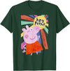 Peppa Pig Hey Peppa Colorful Sunshine Striking Pose Portrait T-Shirt - Dark Green
