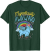Llama Queen Birthday Party Gift Majestically Awkward Funny Llamacorn Llama Unicorn Rainbow T-Shirt - Dark Green