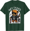 Black Barbershop African American Barber Designs Get Faded Hip Hop Teddy Bear Barber Streetwear Fade Haircut T-Shirt - Dark Green