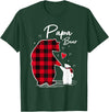 Family Bear Matching Christmas Buffalo Plaid Papa Bear Christmas Pajama Red Buffalo Plaid T-Shirt - Dark Green