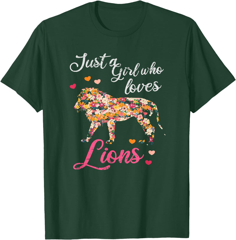 Just a girl who loves lions T-Shirt - Dark Green