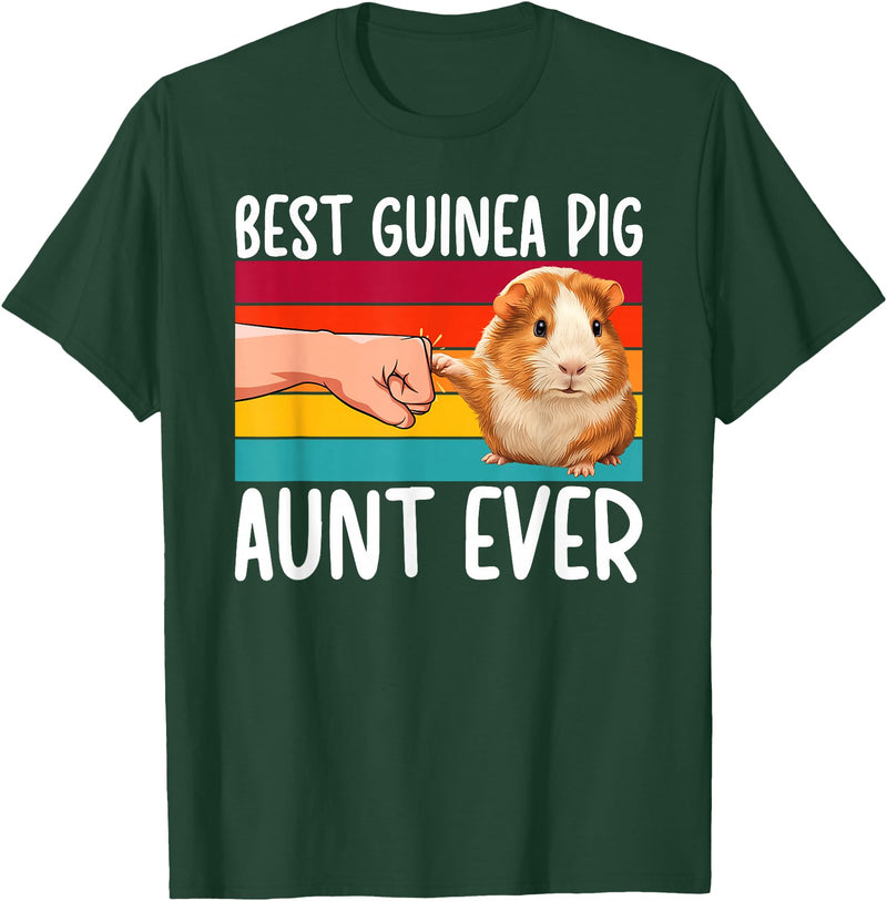 Best Guinea Pig Auntie Best Guinea Pig Aunt Ever Guinea Pig Owner Guinea Pig Lover T-Shirt - Dark Green