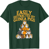 Guinea Pig Shirts For Men Women Kids Gift Easily Distracted by Guinea Pigs Funny Cavy Men Women Kids T-Shirt - Dark Green