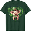 Irish Pig Lover St. Paddy’s Day Funny St. Patrick’s Day Pig Lucky Shamrock Irish Farm T-Shirt - Dark Green