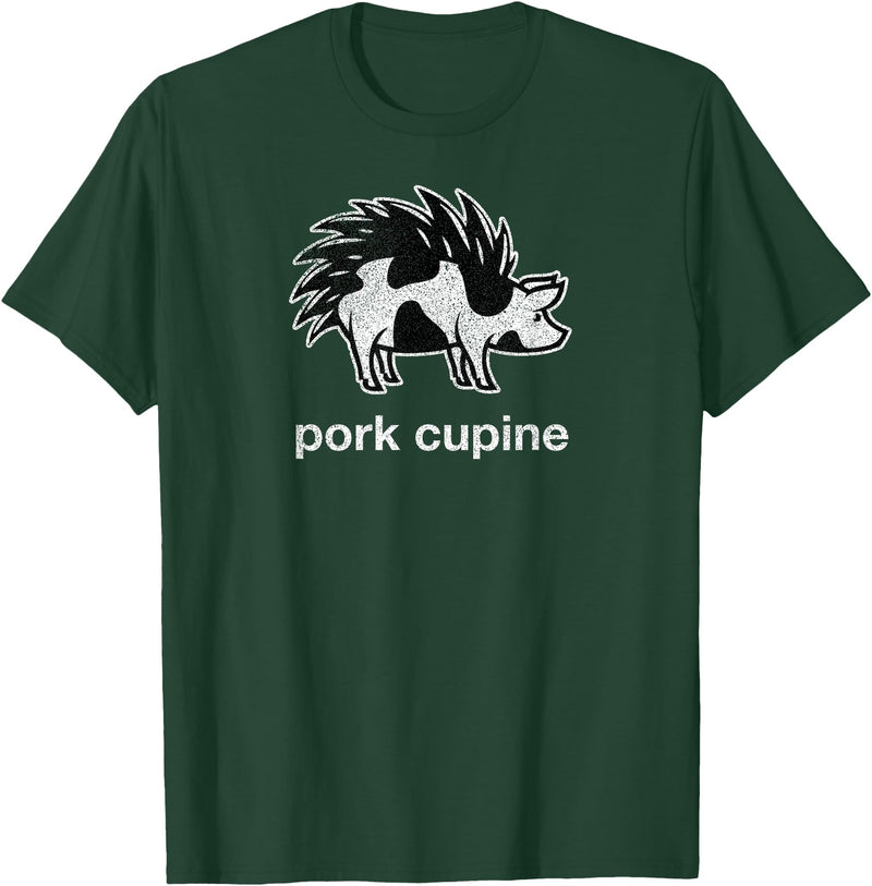 Pork Cupine Shirts Funny Pork-Cupine Shirt - Porcupine and Pig Tee T-Shirt - Dark Green