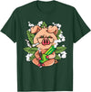 Weed Lover Gifts Funny Pot Smoker Gifts Pig Lover Pig Smoking Joint Holding Weed Bong Pig Marijuana T-Shirt - Dark Green