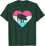 Retro Vintage Animal and Pet Gifts Retro Vintage Pig Gift for Women or Girls T-Shirt - Dark Green