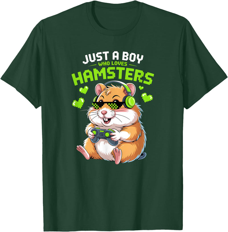 Boys Hamster T-Shirt - Dark Green