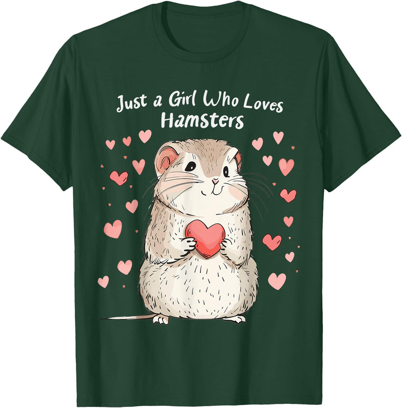 Cute Hamster Lovers Gift This Girl Loves Her Hamster T-Shirt - Dark Green