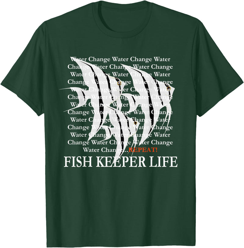 Pinoy Angelfish, Fish Keeping Hobby Aquarist Gifts Water Change Repeat Fish Keeper Life, Tropical Angelfish T-Shirt - Dark Green