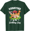 Vintage Retro Birthday Godmother Of The Birthday Boy Party Cow Farm 1St Birthday T-Shirt - Dark Green