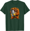 I Hate Wisconsin Tees Angry Bear Grating Cheese Grater Hater T-Shirt - Dark Green