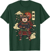 Samurai Pig Anime Japan Pig Samurai Japanese Warrior T-Shirt - Dark Green