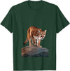 Mountain Lion Prowling and almost about to attack Mountain Lion on The Hunt and About to Pounce T-Shirt - Dark Green
