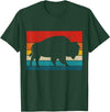 We Love Bison Bison Retro American Buffalo National Park Vintage T-Shirt - Dark Green