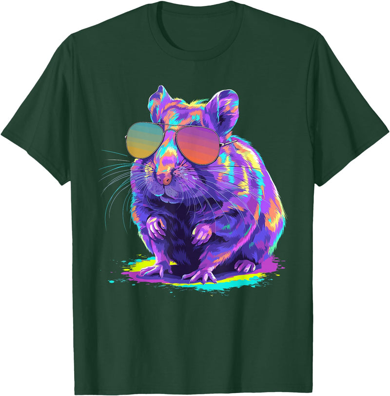 Cute Hamster Art for Men Women Kids Syrian Hamster Lover T-Shirt - Dark Green
