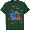 Cool Dog Gifts Betta Fish Siamese Fighting Fish Anatomy, Funny Aquarium Pet T-Shirt - Dark Green