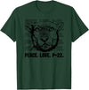 P22 Mountain Lion Tee Shirts for Nature Lovers P-22 Mountain Lion Legend LA California Art P22 Peace Love T-Shirt - Dark Green