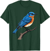 Eastern Bluebird by AKH Eastern Bluebird T-Shirt - Dark Green