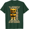 June 1986 40th Birthday Gifts for Men Women 40 Year Old June 1986 Teddy Bear 40th Birthday Men Women T-Shirt - Dark Green