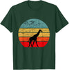 Giraffe Safari Animal Giraffe Retro Vintage Sunset African Animals T-Shirt - Dark Green