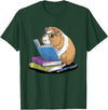 Guinea Pig Reading Books Reader Tee Guinea Pig Reading Books Bookworm Pet Lover Reader Librarian T-Shirt - Dark Green